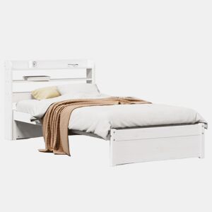 Estrutura de cama de solteiro para adultos c cabeceira 75x190 cm pinho maciço