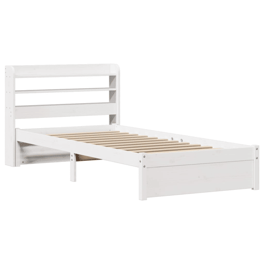 Estrutura de cama de solteiro para adultos c cabeceira 75x190 cm pinho maciço