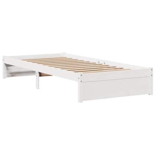 Estrutura de cama de solteiro para adultos c cabeceira 75x190 cm pinho maciço