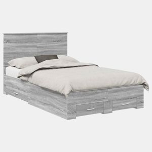Estrutura De Cama De Casal Moderno - Cinza Sonoma 120 x 190 cm Madeira processada