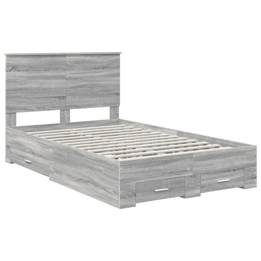 Estrutura De Cama De Casal Moderno - Cinza Sonoma 120 x 190 cm Madeira processada