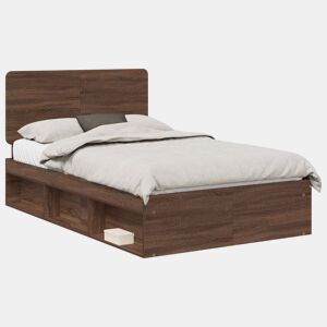 Estrutura da Cama de casal moderno com cabeceira Carvalho Marrom 120 x 190 cm