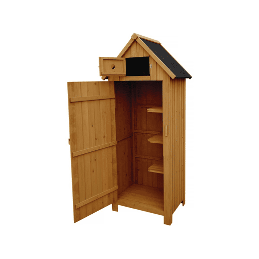 Armário de jardim Shed - 77 x 54,5 x 179 cm - Marrom