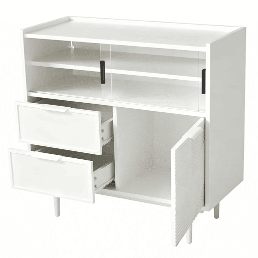 Armário de casa de banho de 80 cm - com faixa de luz, porta de vidro - branco