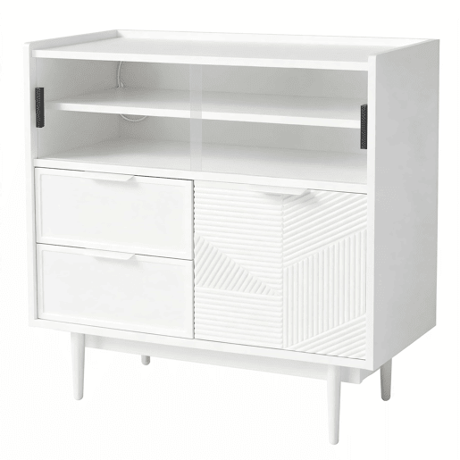 Armário de casa de banho de 80 cm - com faixa de luz, porta de vidro - branco