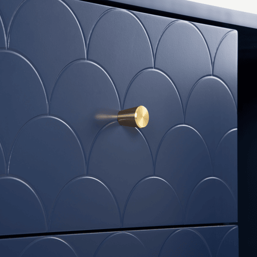 Aparador 120x40x83 cm - 2 portas, 3 gavetas, prateleira ajustável - Azul marinho