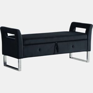Banqueta com arrumação - com apoios de braços - para sala, corredor e quarto - Preto