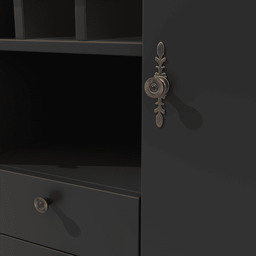 Mesa de bar extensível 120-180 cm - Com função giratória de 360° e arrumação - Preto