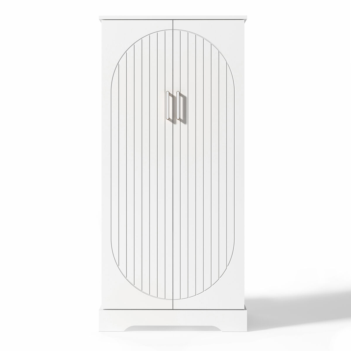 Aparador 60x35x128 cm - multifuncional con luz led, estantes ajustables, puertas dobles - blanco