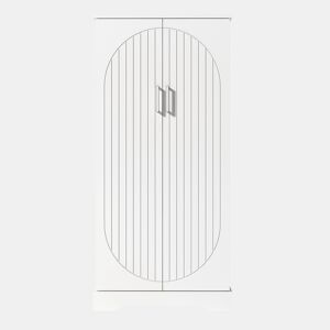 Aparador 60x35x128 cm - multifuncional com luz LED, prateleiras ajustáveis, portas duplas - branco