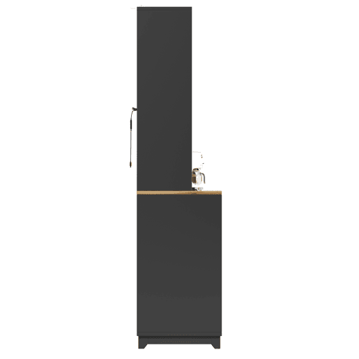 Aparador 120x40x180 cm - Aparador com portas de acrílico e LED - Preto