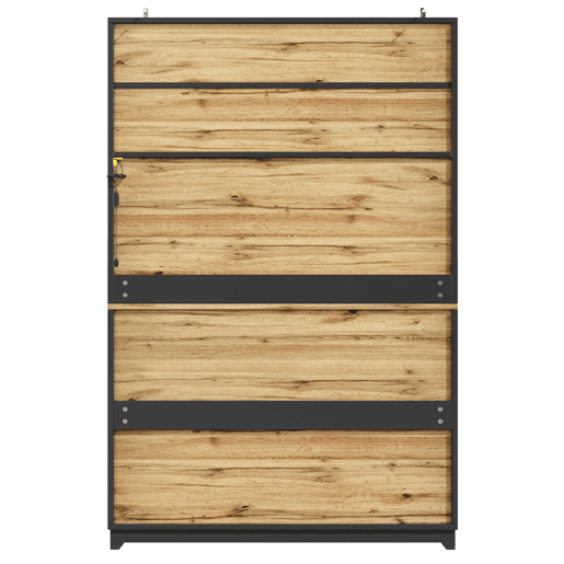 Aparador 120x40x180 cm - Aparador com portas de acrílico e LED - Preto
