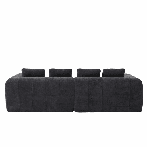 Sofá de canto modular 260 x 94,5 x 80 cm - 3 lugares, espuma de alta densidade, montagem livre, veludo com braços, assento profundo - Cinza escuro Sofá de canto modular 260 x 94,5 x 80 cm - 3 lugares, espuma de alta densidade, montagem livre, veludo com braços, assento profundo - Cinza escuro