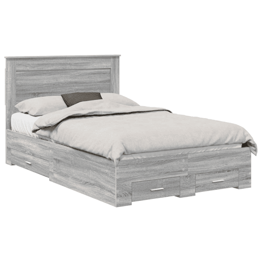 Estrutura da Cama de casal moderno para adultos com gaveta com cabeceira Madeira processada