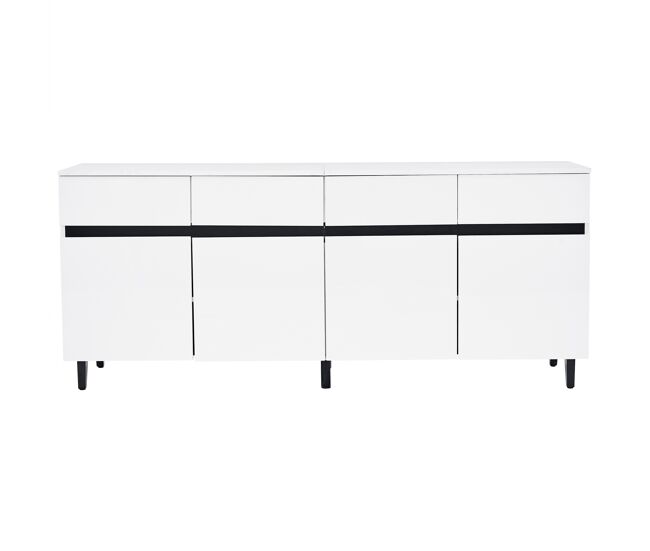 Sideboard alto 4 cajones - 2 puertas - estantes ajustables - color blanco
