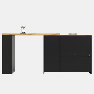 Buffet?Móvel de bar deslizante em MDF - Com LED e várias gamas - Preto