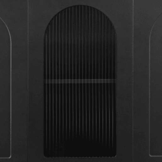Aparador U-forma - Design Rebounder com porta de vidro - Preto