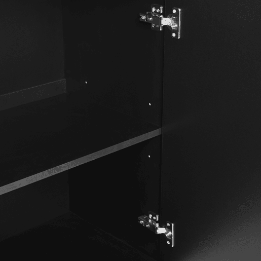 Aparador U-forma - Design Rebounder com porta de vidro - Preto
