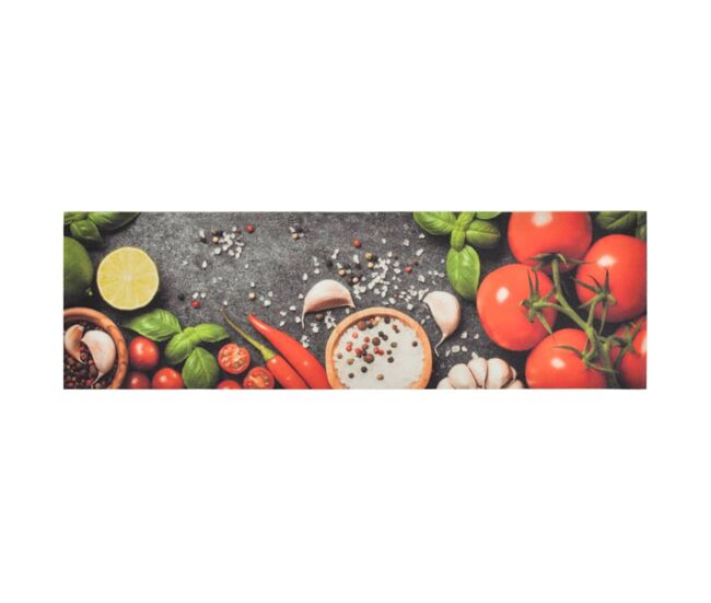 Alfombra de cocina vegetales antideslizante multicolor 150x45 cm