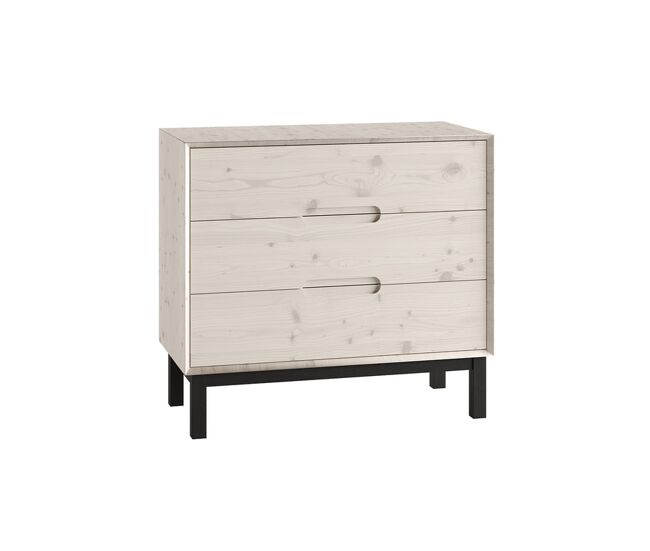 Cómoda Pinio Country 3 cajones Madera blanqueada