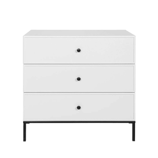 Berço evolutivo 70x140 e cómoda 3 gavetas Bellamy Lumi Branco e preto