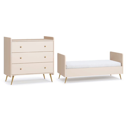 Berço evolutivo 70x140 cómoda 3 gavetas Vox Lunea Caxemira