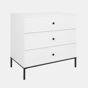 Cómoda 3 gavetas Bellamy Lumi Branco e preto