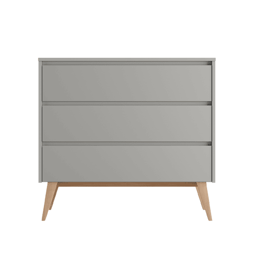 Berço evolutivo 70x140 e cómoda 3 gavetas Pinio Swing Cinzento e madeira