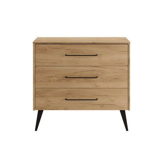 Cómoda Pinio Retro Wood com 3 gavetas Cómoda Pinio Retro Wood com 3 gavetas