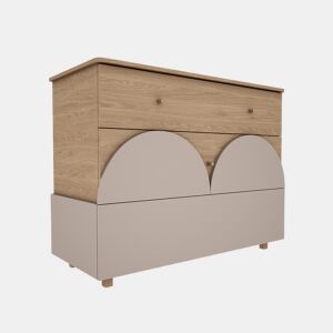 Cómoda de 3 gavetas Wood Luck Bloom Caxemira e Madeira