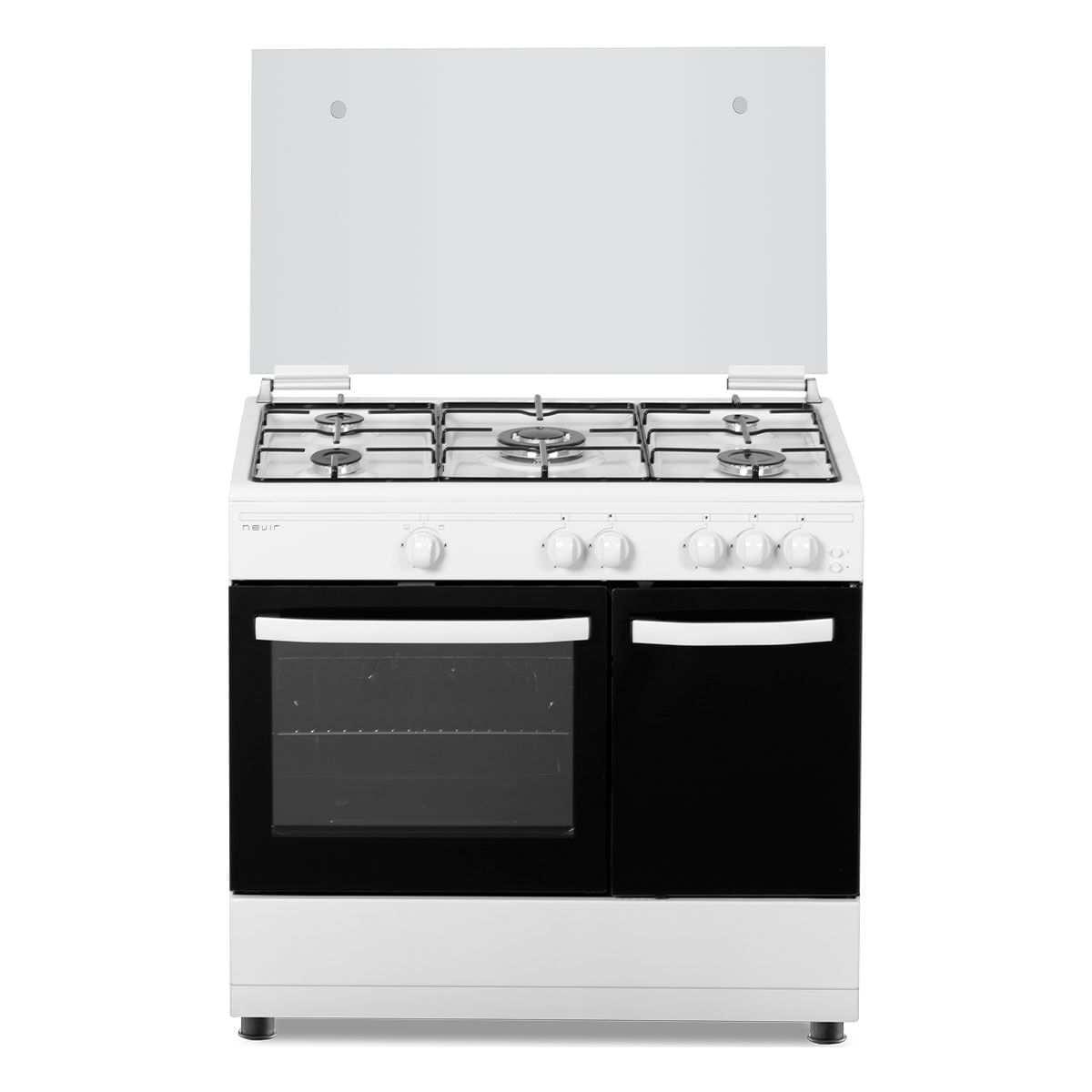 Cocina de gas con horno Nevir NVRCBPH W L con tapa