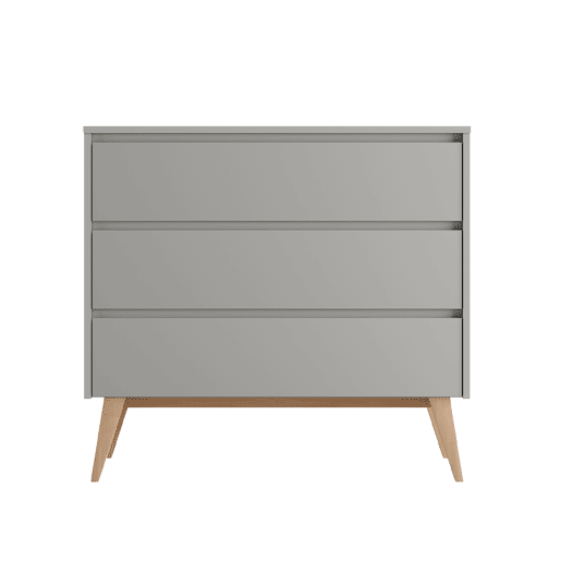 Berço evolutivo 60x120 e cómoda 3 gavetas Pinio Swing Cinzento e madeira