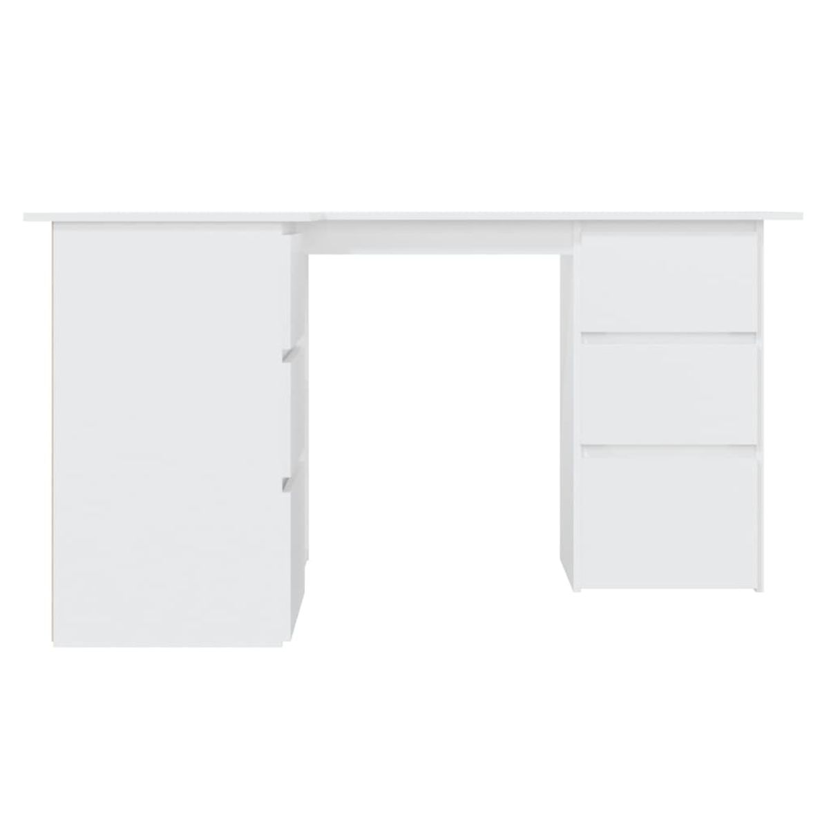 Escritorio esquinero cum laude 4 cajones + 2 puertas blanco 76x145x100 cm