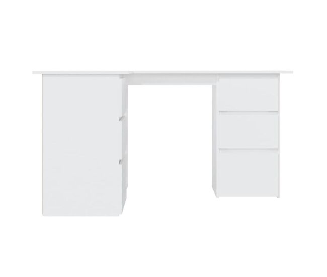 Escritorio esquinero cum laude 4 cajones + 2 puertas blanco 76x145x100 cm