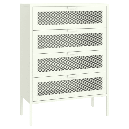 Sapateira EMMA de 4 portas em metal branco