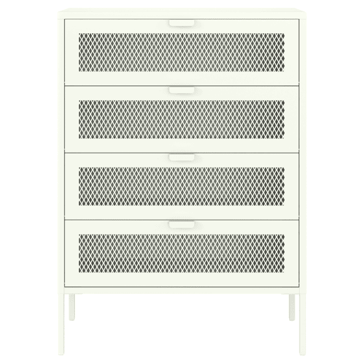 Sapateira EMMA de 4 portas em metal branco