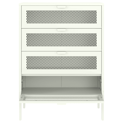 Sapateira EMMA de 4 portas em metal branco