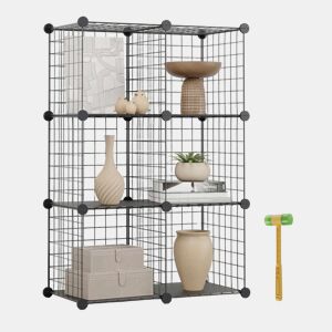 Estante Modular Titan C6 Newlux 31,5x64,5x94,5 cm metálica u2013 6 cubos Negro