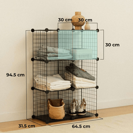 Estante Modular Titan C6 Newlux 31,5x64,5x94,5 cm metálica u2013 6 cubos Negro