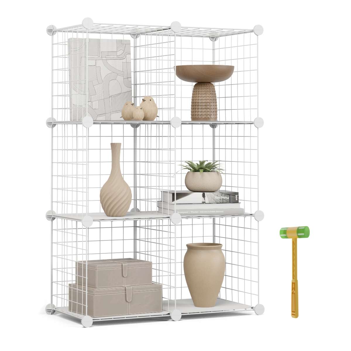 Estantería modular titan c6 newlux blanco metálica 6 cubos (64,5x94,5x31,5cm)