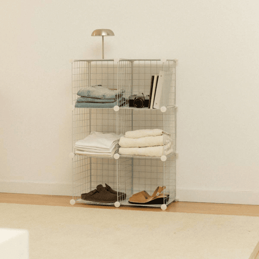 Estante Modular Titan C6 Newlux 31,5x64,5x94,5 cm metálica u2013 6 cubos Blanco
