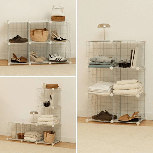 Estante Modular Titan C6 Newlux 31,5x64,5x94,5 cm metálica u2013 6 cubos Blanco