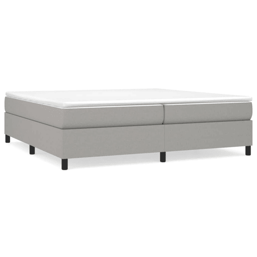 Estrutura de Cama de casal moderno com molas 200x200 cm tecido cinzento-claro