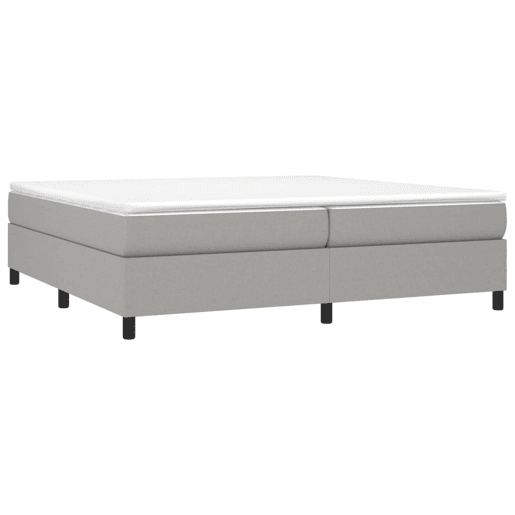 Estrutura de Cama de casal moderno com molas 200x200 cm tecido cinzento-claro
