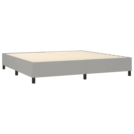 Estrutura de Cama de casal moderno com molas 200x200 cm tecido cinzento-claro