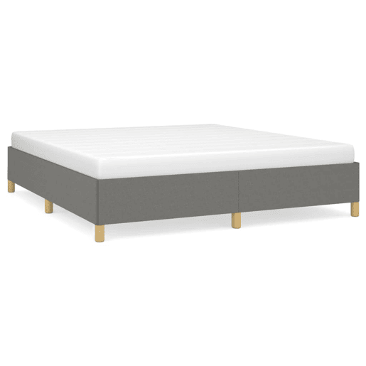 Estrutura de Cama de casal moderno com molas 160x200 cm tecido cinzento-escuro