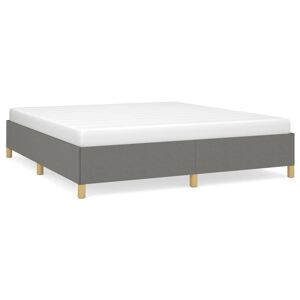 Estrutura de Cama de casal moderno com molas 160x200 cm tecido cinzento-escuro