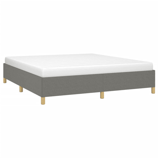 Estrutura de Cama de casal moderno com molas 160x200 cm tecido cinzento-escuro