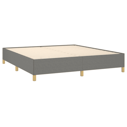 Estrutura de Cama de casal moderno com molas 160x200 cm tecido cinzento-escuro