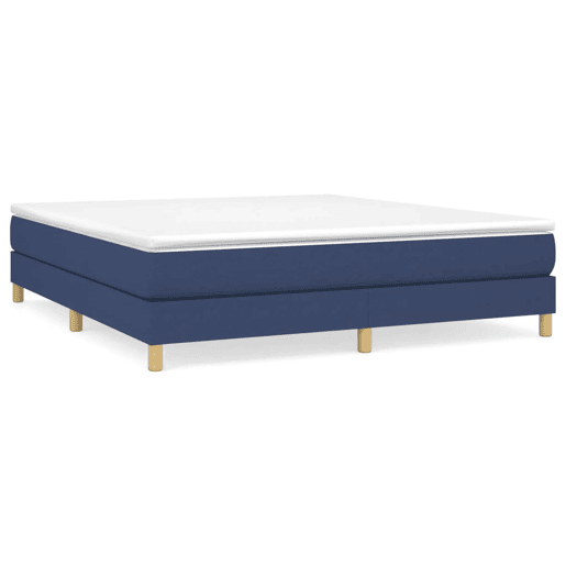 Estrutura de Cama de casal moderno com molas 180x200 cm tecido azul